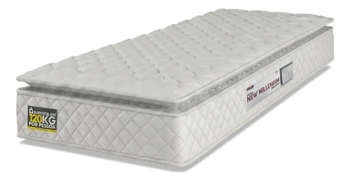 Colchão Solteiro Espuma D33 Pillow Top New Millenium Branco