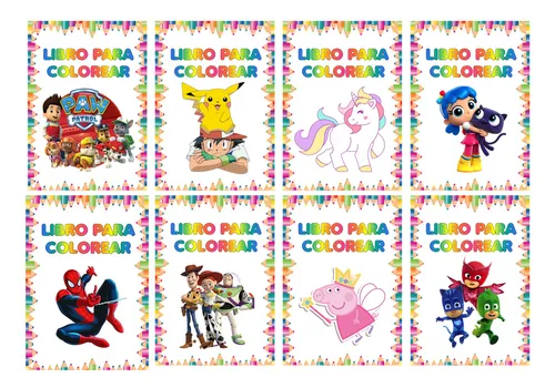Kit Imprimible Libritos Para Colorear Pdf Varios Personajes