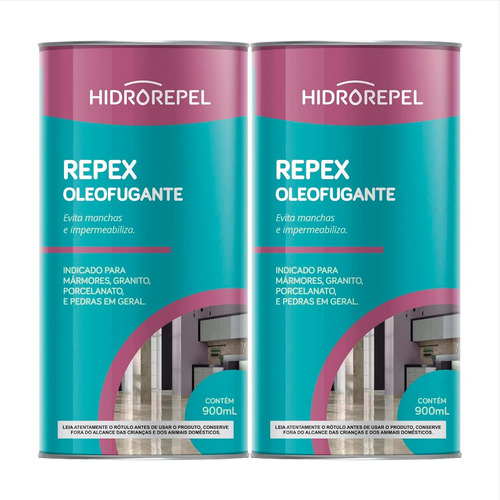 Impermeabiliza Oleofugante 900ml Repex Hidrorepel Kit C/2