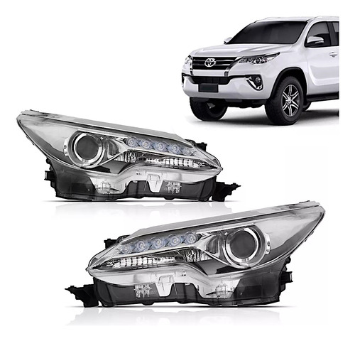 Par Farolete Hilux Sw4 Elétrico Com Motor Led 2016 17 A 2020