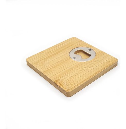 Destapador Abridor Portavasos Coaster Madera Bambu 2 Pack