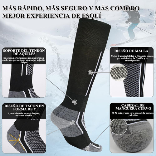 2 Pares Calcetines Termicos Nieve Invierno,calcetines De