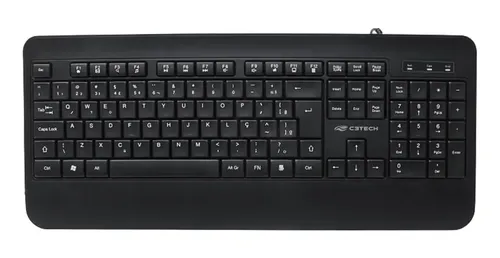 Teclado Multimidia Com Fio Usb Kb-m100bk Preto C3tech Idioma Port...