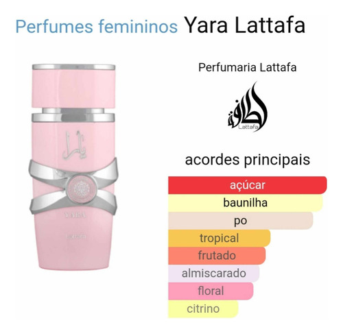Perfume Feminino Árabe Yara 100ml Feminino Original Importado Lacrado Com Selo