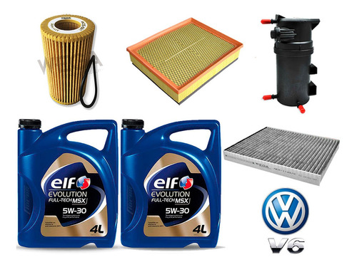 Kit Filtros Volkswagen Amarok 3.0 V6 + Aceite Elf 5w30 8l