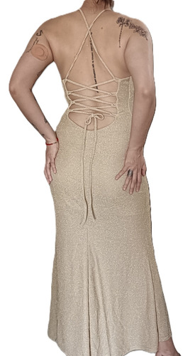 Vestido Dorado Fiesta Quince Madrina Casamiento Regulable