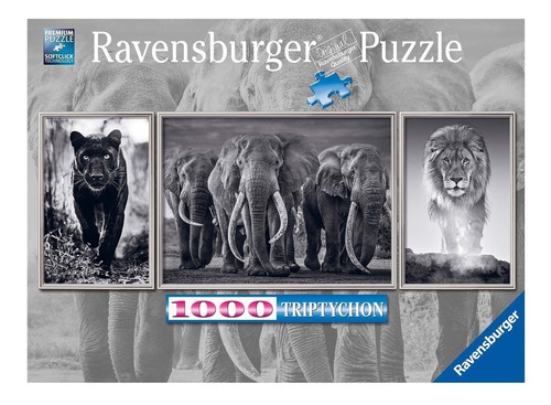 Rompecabezas 1000 Piezas Ravensburger - Tríptico Animales