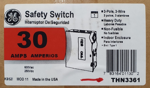 Imagen 7 de 7 de Interruptor De Seguridad General Electric Thn 3361