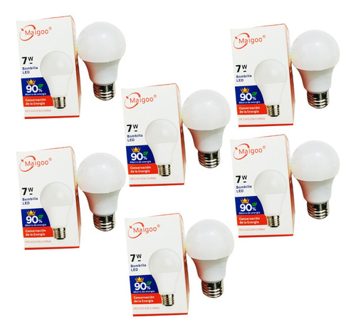 Kit 6 Piezas Foco Led Para Casa 7w Ahorrador Bombilla E27 /e