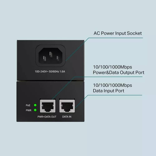 Inyector PoE TP-Link TL-POE170S 100V/240V 60W
