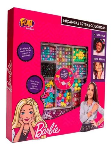 Barbie Joalheria Letras Coloridas 400 Miçangas Fun F0085-6