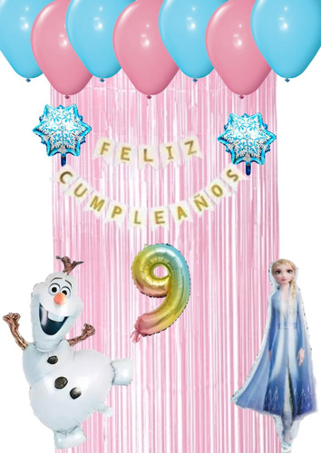 Combo 1 -  Frozen  Elsa Copos Cortina Numero