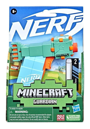 Nerf Minecraft Guardian Minilanzador Con 2 Dardos