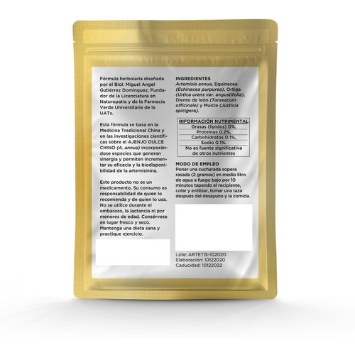 Imagen 2 de 2 de 100gr Artemisia Annua Infusión O Tisana Auténtica