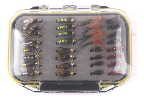 Kit De Insectos Hook Fishing Box Fly De 64 Piezas Con Mosca