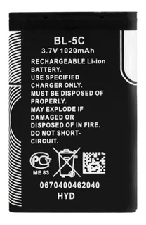 Bateria Nokia Bl-5c Bl5c 1020mah 3.7v 1100 1112 1200 1600