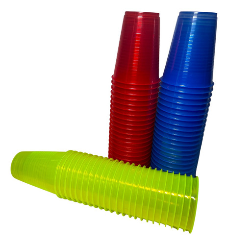 6 Vasos Fosforescente Reutilizable 16 Oz