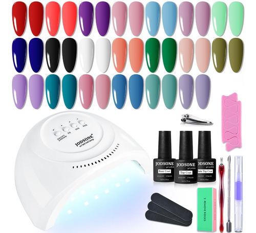 Jodsone Kit De 23 Esmaltes De Unas De Gel Con Luz Uv Color P