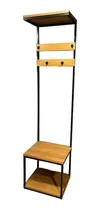 Comprar Perchero Recibidor Banco Hierro Madera Industrial 50x30x180