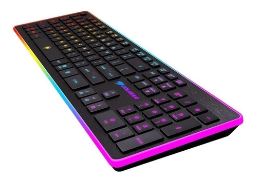 Imagen 3 de 3 de Teclado gamer Cougar Vantar QWERTY español color negro con luz 8 colores
