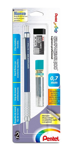 Lapicero Pentel Graphgear (azul Marino, 1 Pza.) 0.7mm