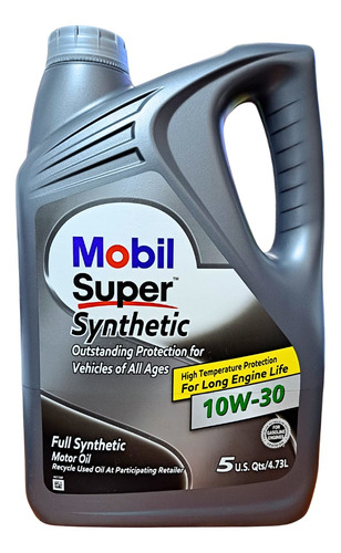 Aceite Mobil 10w30 100% Sintético Garrafa 4.73lt 