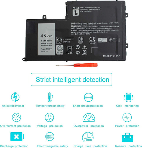 Imagen 5 de 6 de Bateria Para Portatil De 43wh Trhff P39f P49g Para Dell In