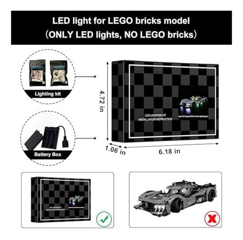 Luz Led Vaodest Para Lego Technic Peugeot 9x8 24h Le Mans Y
