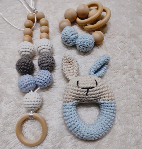 Set Nacimiento Crochet Tejido Bebes Bienvenida Ajuar Bebé
