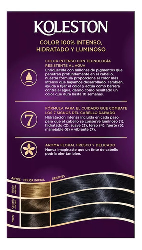 Tintura Coloración Koleston en crema tono 28 negro azulado para cabello Wella