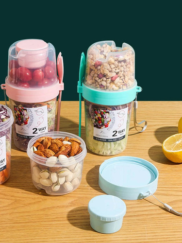 Pack De 2 Vasos Perfectos Cereal Yogurt O Ensalada 800ml