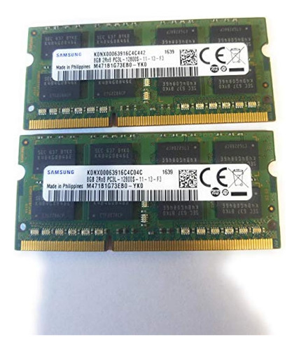 Samsung 16 Gb 2 X 8 Gb 204pin Sodimm Ddr3 Pc3l12800 1600 Mhz