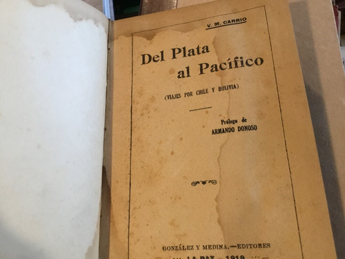 Del Plata Al Pacífico Viajes Por Chile Y Bolivia Carrió 1919