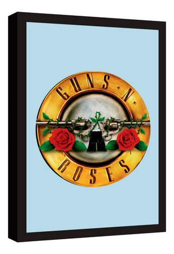 Cuadro Decorativo Canvas Moderno Guns N Roses Logo Color Guns N Roses Logo 7 Armazón Natural