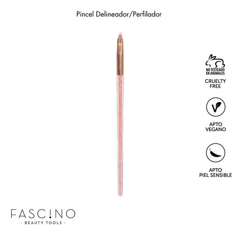 Imagen 6 de 10 de Set 6 Brochas Y Pinceles De Maquillaje Glitter Fascino