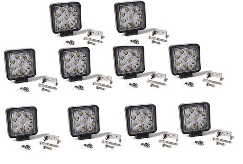 10 Faro Led Proyector 9 Led 27w Autos Agro 4x4 Off Road