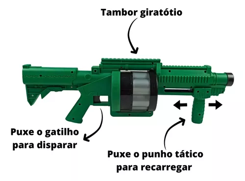 Arminha Metralhadora de Brinquedo Realista Com Som Tambor Girat�rio