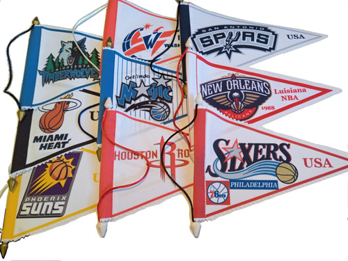  31 Banderines De Basquet Nba. Coleccion Basquet. Todos