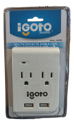 5 Pz Multicontacto Doble 2 Entradas Usb Con Supresor D/picos