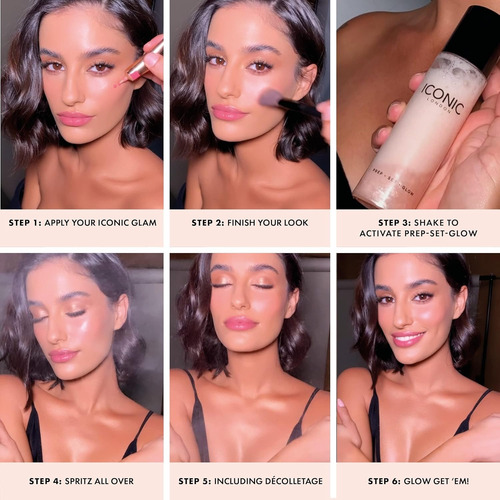 Iconic London Prep-set-glow Hidratante + Fijador + Spray Original