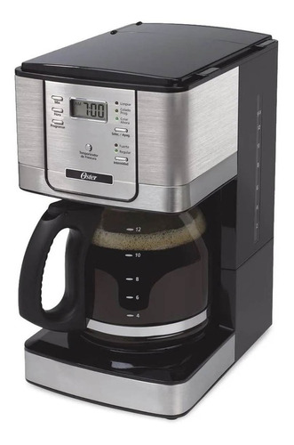 Cafetera Oster 12 Tazas Programable Jarra Vidrio - C1013 Color Gris