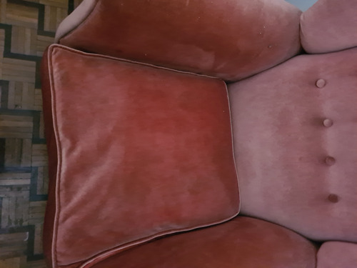 Sillon Chesterfield Berger Un Cuerpo De Pana De 1 Calidad Rosa Oscuro Liso (Usado)