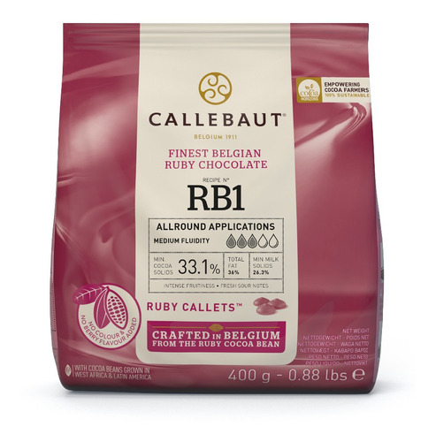 Chocolate Ruby Callebaut Bolsa 400gr.