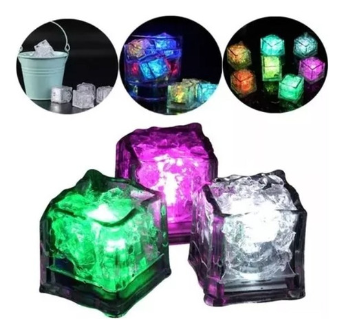 24 Luces Led De Cubitos De Hielo Brillantes Para Uso En Fies