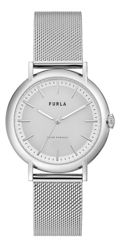 Furla Ladies Silver Tone Brazalete De Acero Inoxidable Y Cor