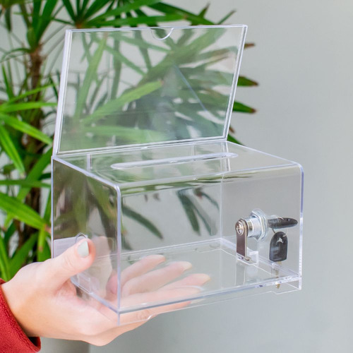 Urna Em Acrílico Cristal Com Display