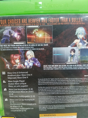 Swoard Art Online Fatal Bullet Xbox One FĂsico Original (Usado)
