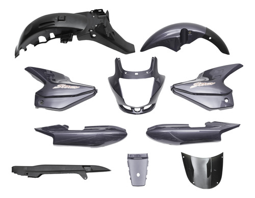 Kit De Plasticos Completo Honda Storm 125 Gris Oscuro Mtc