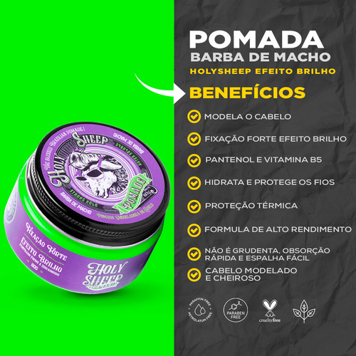 Kit Pasta Modeladora Holy Sheep Efeito Brilho E Seco 2 Unid