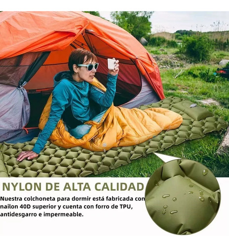Colchão De Acampamento Dobrável Inflável 193* 68cm